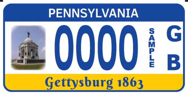 A pennsylvania license plate with the number 0 0 0 0.