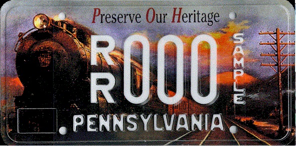 A close up of the pennsylvania license plate