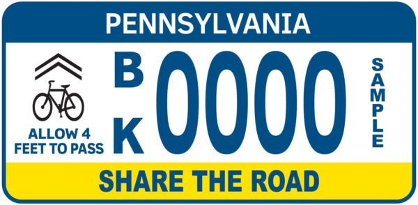 A pennsylvania license plate with the number " bk 0 0 0 6 ".